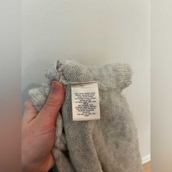 ANTHROPOLOGIE MOTH wool alpaca plend hooded boho cardigan sz L shawl - Picture 8 of 8